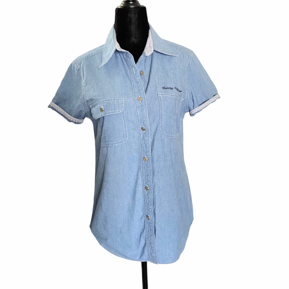Tommy Hilfiger Chambray Cuffed Short Sleeve